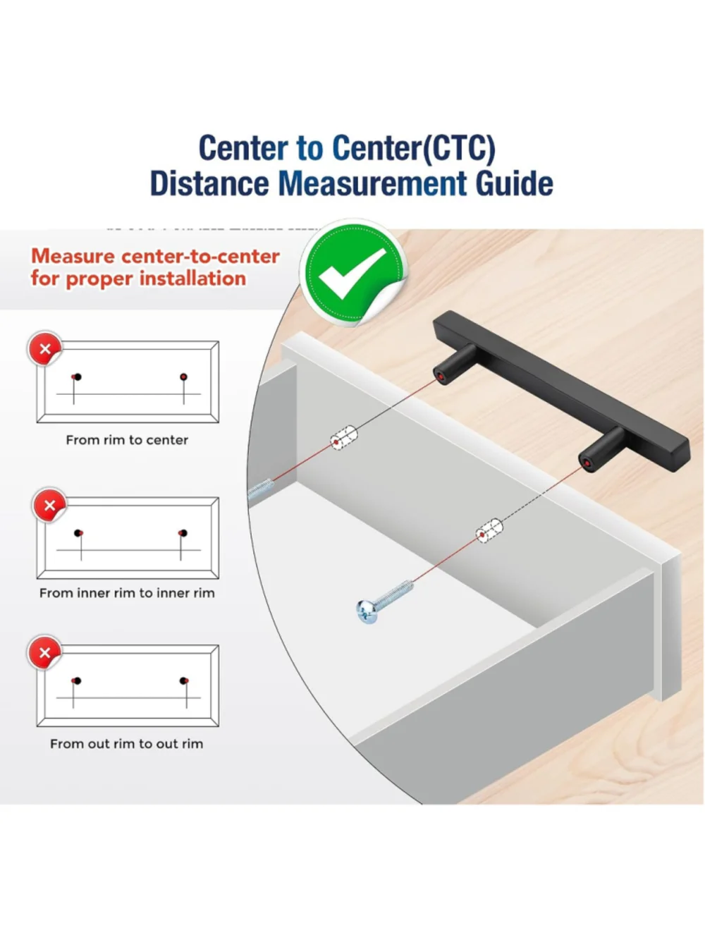 Matte Black Pulls Cabinet Square Handles 3 Inch - 5 Inch Overall Length,